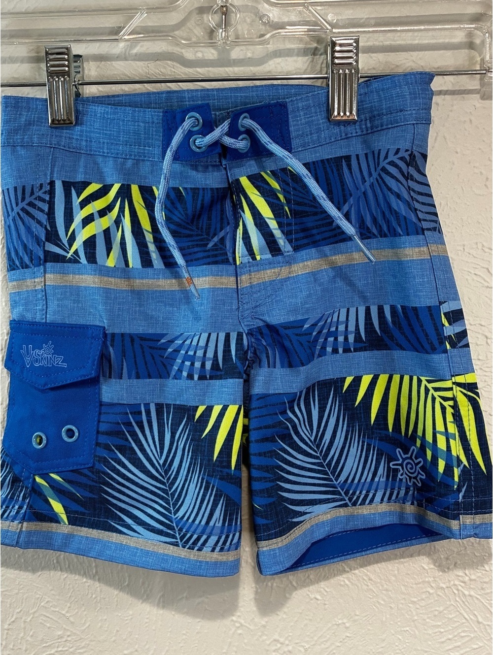 Toddler UV Skinz Blue Swim Trunks - size 2T